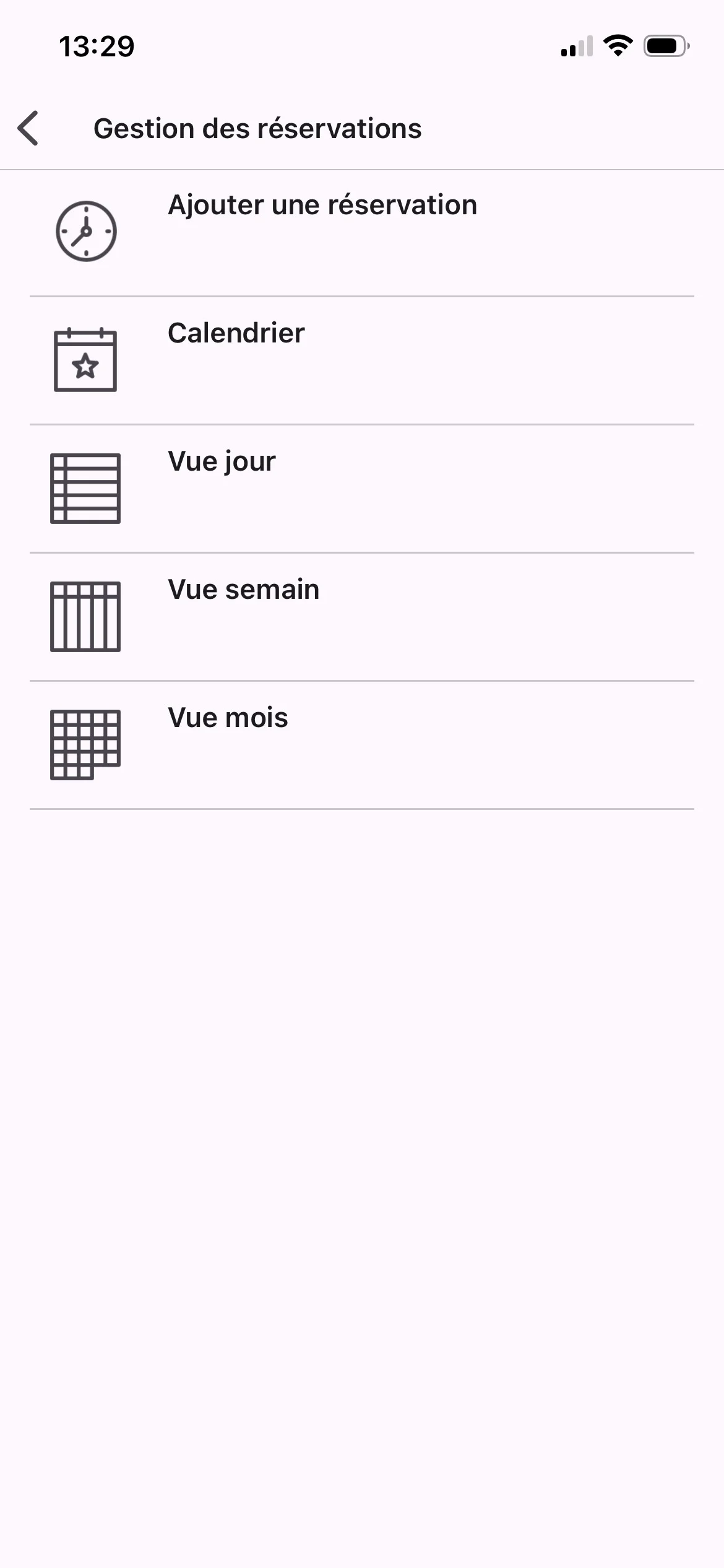 Application mobile sur mesure — calendrier interactif des réservations e-bike