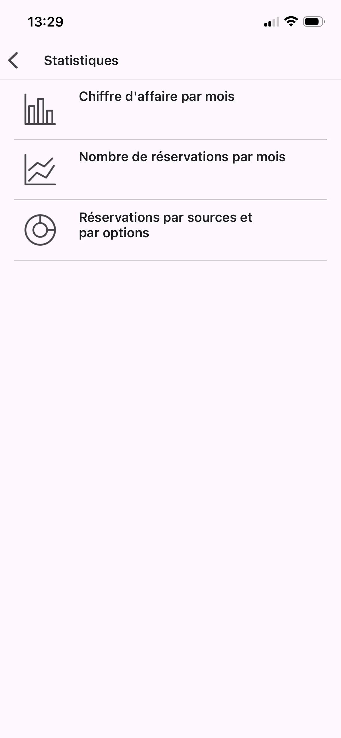 Application mobile sur mesure — dashboard statistiques et analytics Search Media