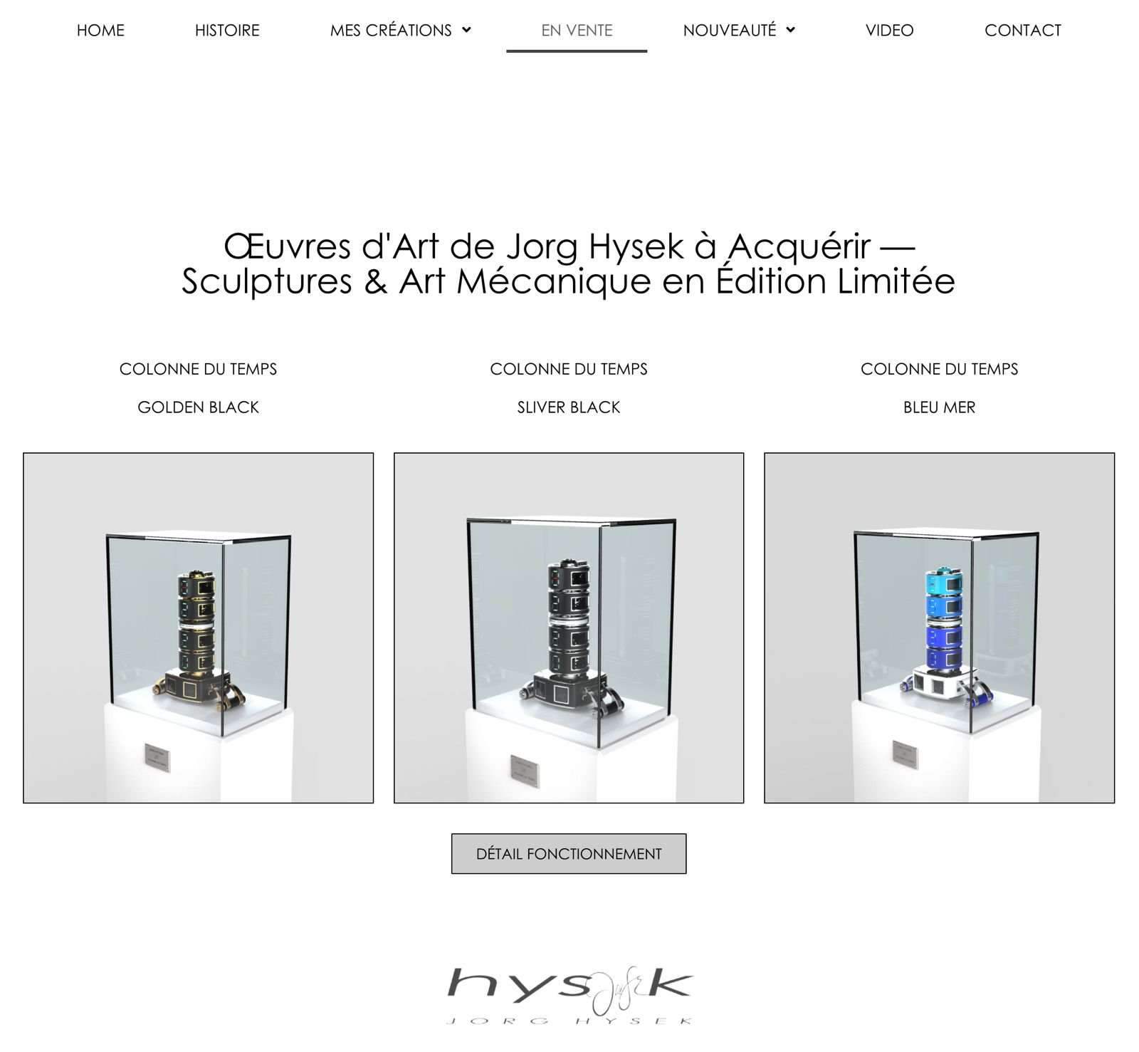 Création site web Jorg Hysek — univers artistique de la marque par Search Media